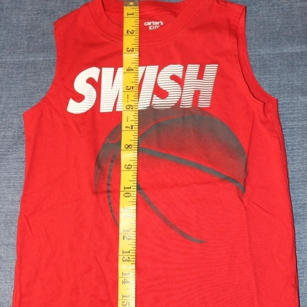 CARTER'S Boys Sleeveless Tshirt Bundle, Gray and Red
